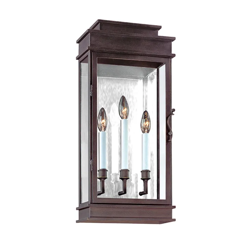Vintage 3-Light Exterior Wall Sconce in Vintage Bronze 11W x 24H
