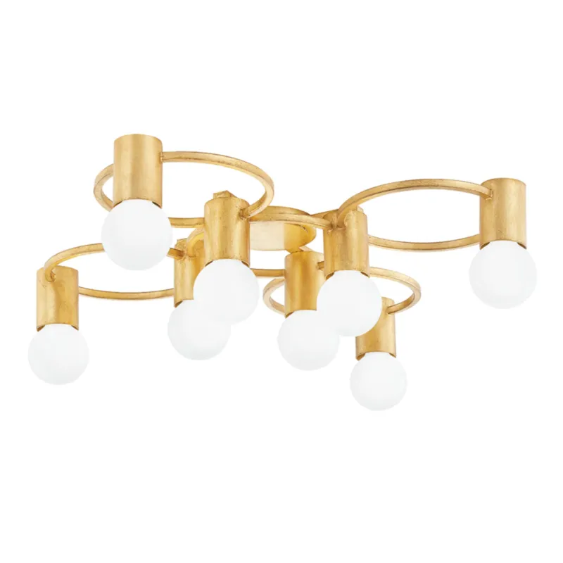 Hope 8-Light Semi Flush in Gold Leaf 28W x 6.5H
