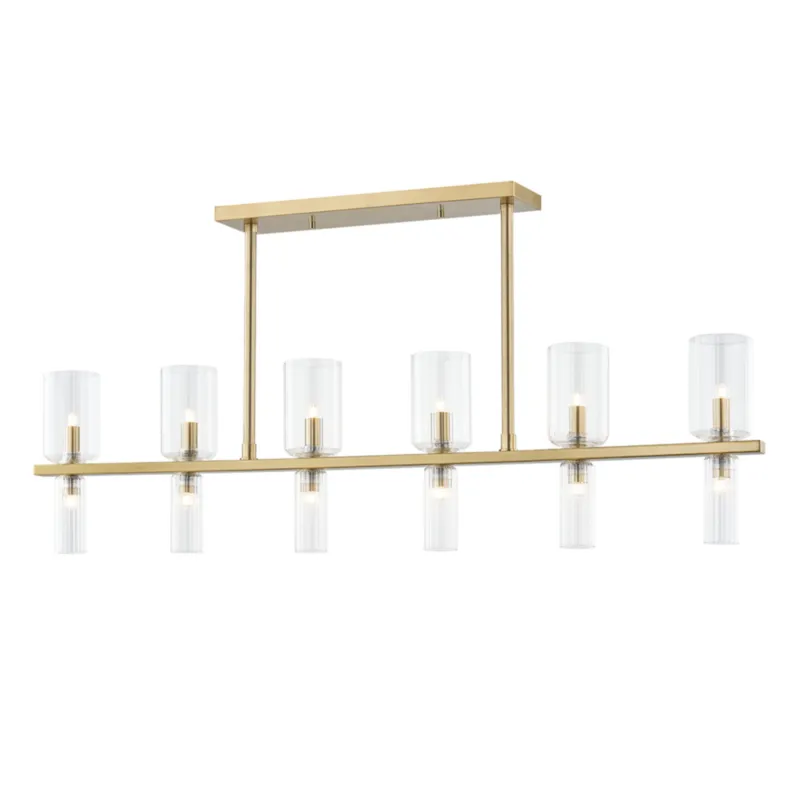Tabitha 12-Light Linear in Aged Brass 41.75L x 4.33W x 19.63H