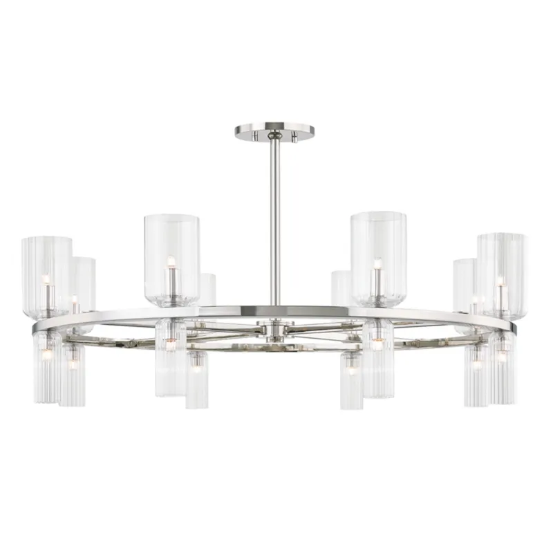 Tabitha 16-Light Chandelier in Polished Nickel 33.75W x 11H