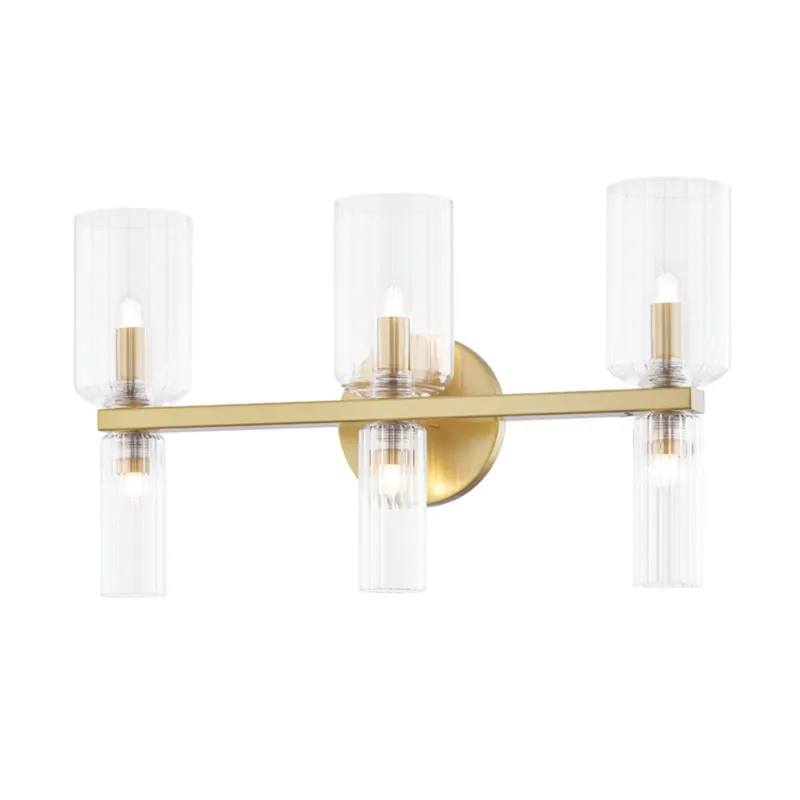 Tabitha 6-Light Bath and Vanity in Aged Brass 18.25W x 10.25H