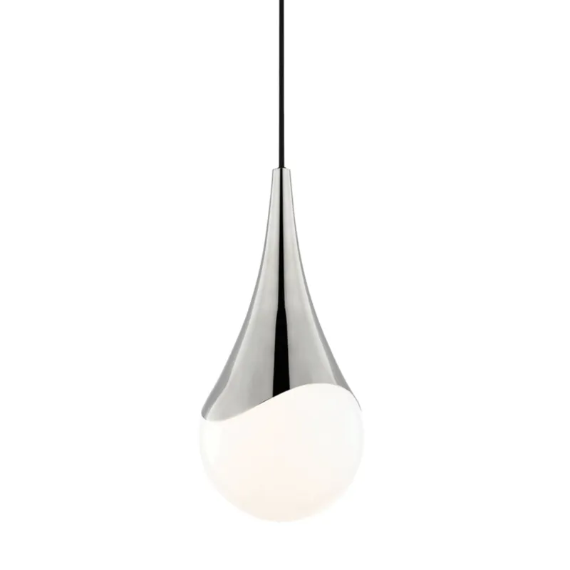 Ariana 1-Light Pendant in Polished Nickel 7.5W x 16H