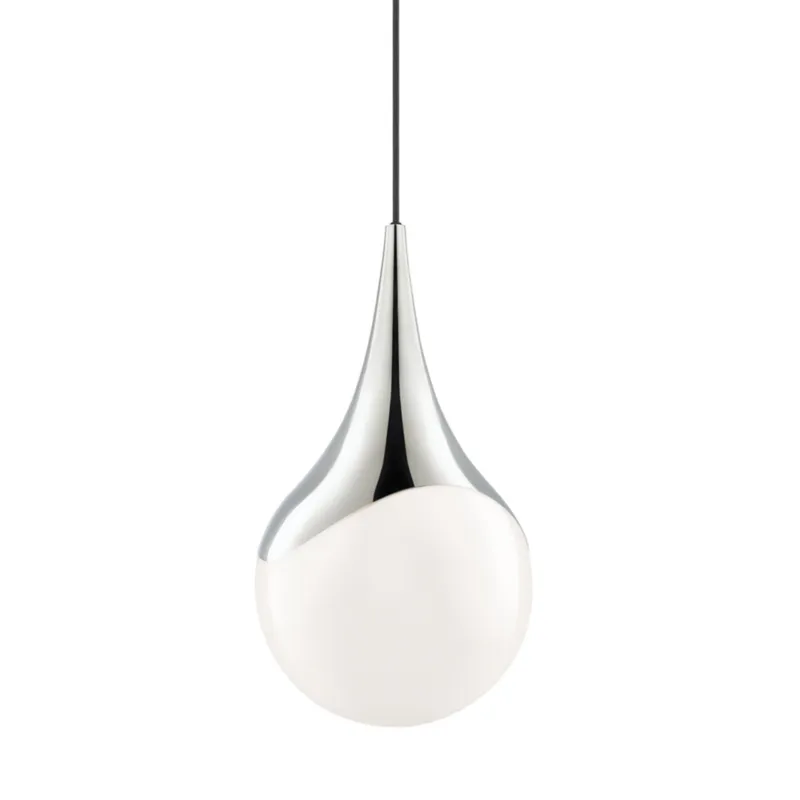 Ariana 1-Light Pendant in Polished Nickel 10.5W x 19.25H