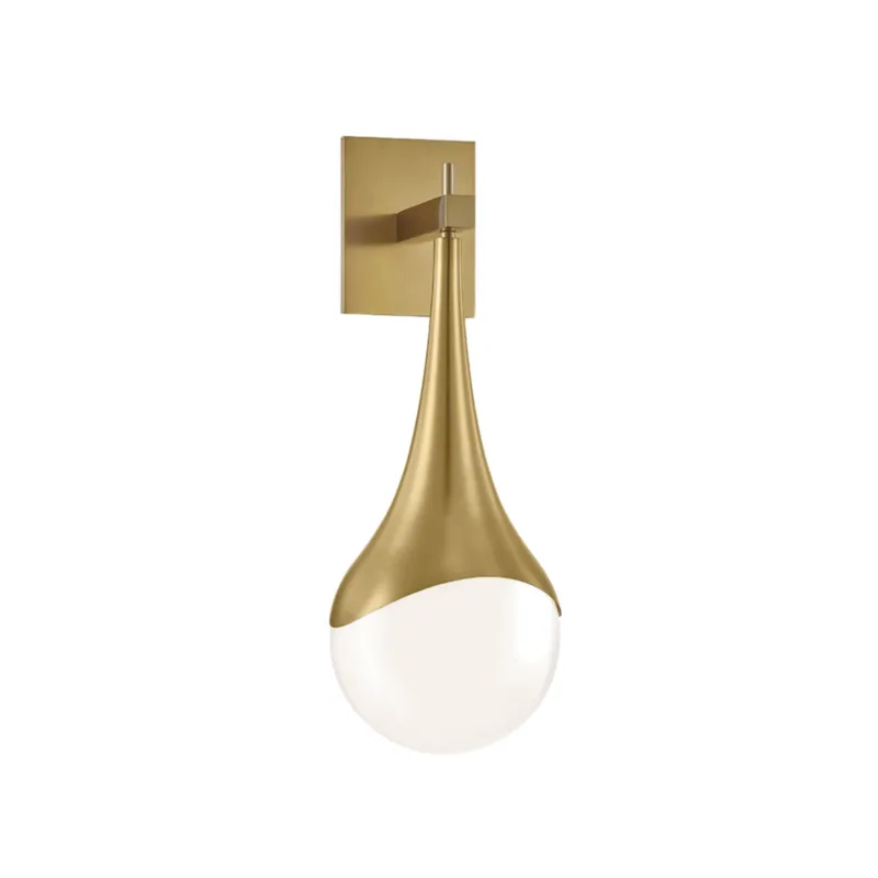 Ariana 1-Light Wall Sconce in Aged Brass 6.75W x 18.25H