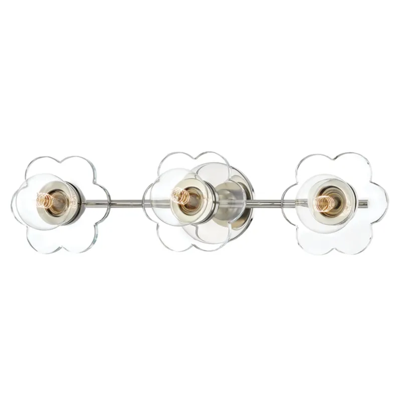 Alexa 3-Light Bath and Vanity in Polished Nickel 22W x 6H