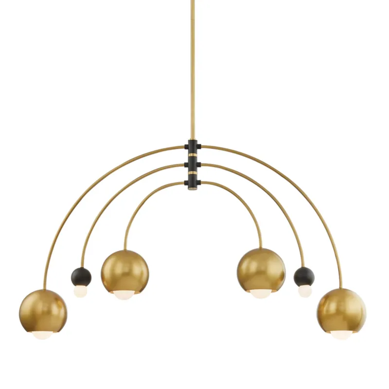 Willow 6-Light Chandelier in Aged Brass 48.75W x 28.63H
