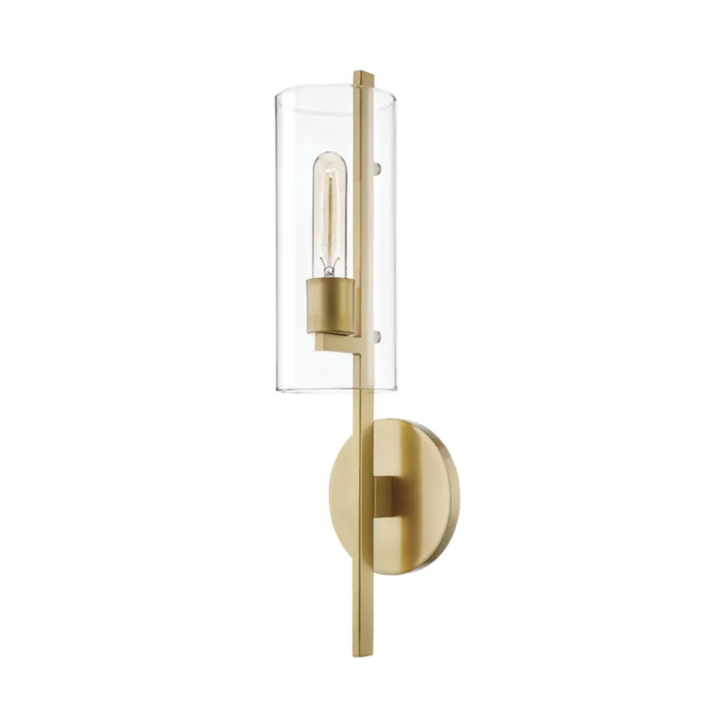 Ariel 1-Light Wall Sconce in Aged Brass 5.5W x 20.25H