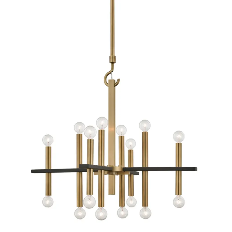 Colette 16-Light Chandelier in Aged Brass 28.75W x 27.25H