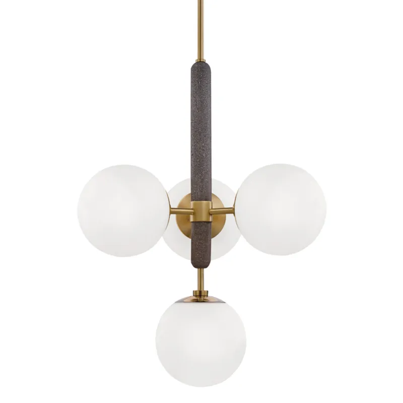 Brielle 4-Light Chandelier in Aged Brass 20.5W x 25.5H
