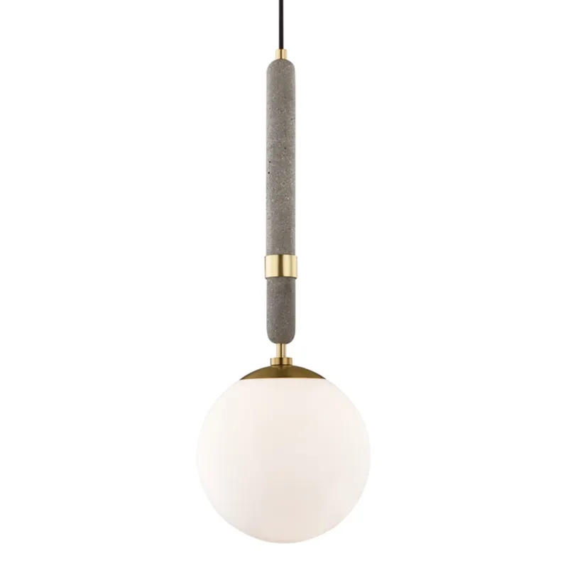 Brielle 1-Light Pendant in Aged Brass 9.5W x 26.75H