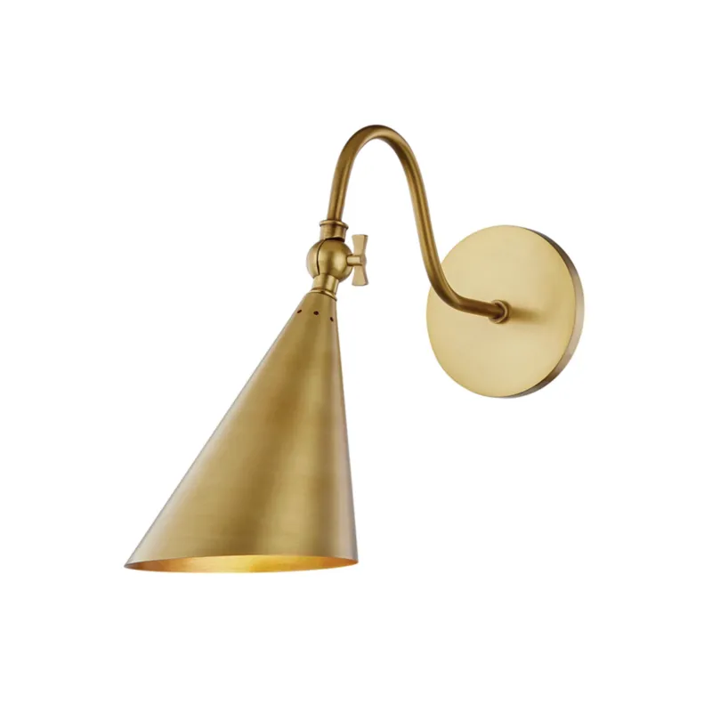 Lupe 1-Light Wall Sconce in Aged Brass 6.25W x 12H (H285101-AGB)