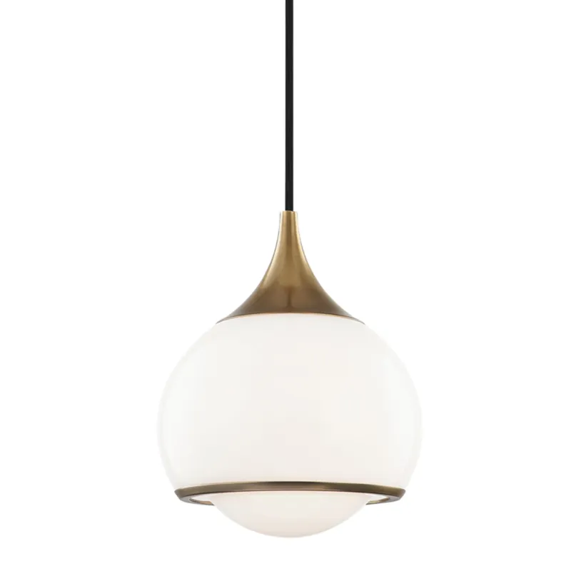 Reese 1-Light Pendant in Aged Brass 6.75W x 8.25H