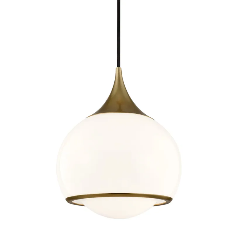 Reese 1-Light Pendant in Aged Brass 10W x 11.5H