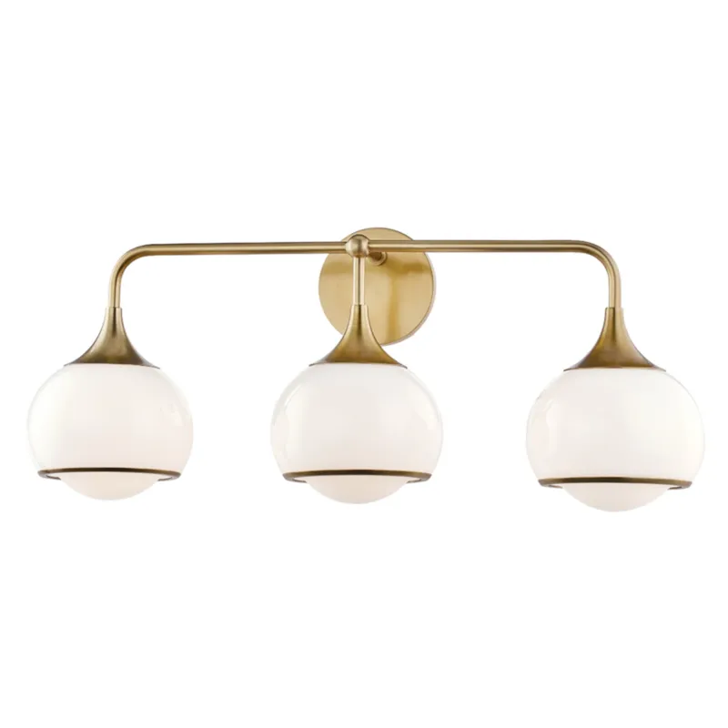 Reese 3-Light Bath and Vanity in Aged Brass 26.75W x 11.25H
