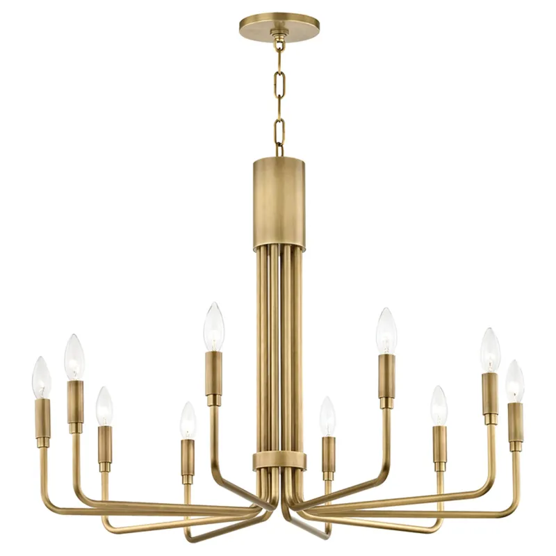 Brigitte 10-Light Chandelier in Aged Brass 31.75W x 24H