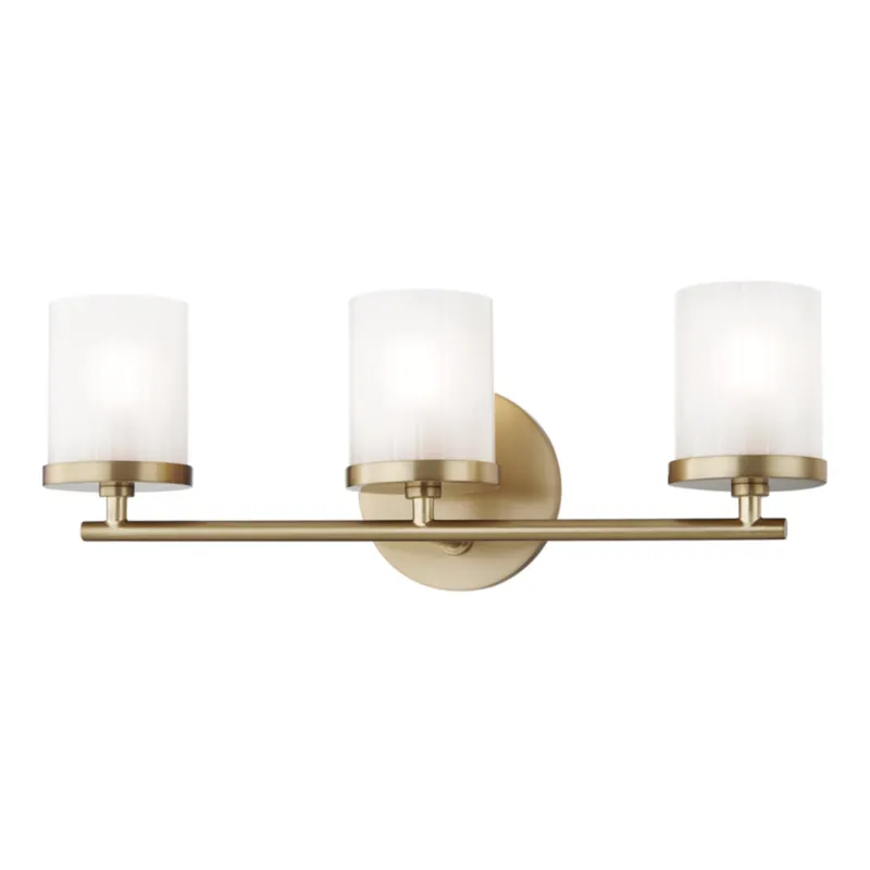 Ryan 3-Light Bath and Vanity in Aged Brass 17.5W x 6.25H