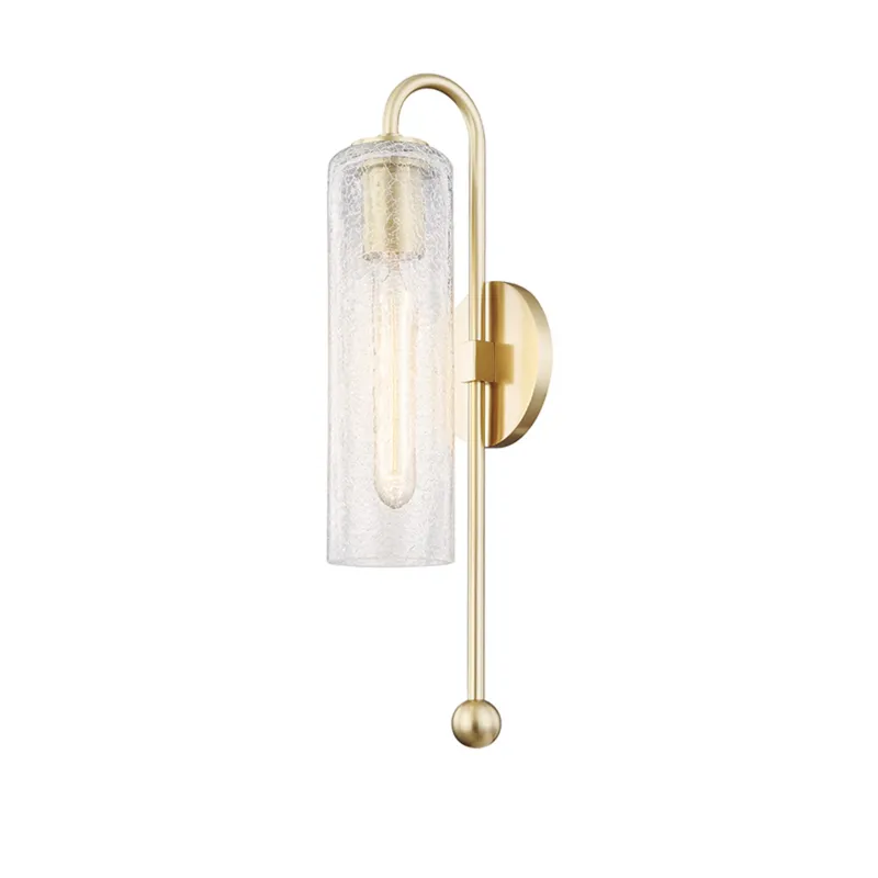 Skye 1-Light Wall Sconce in Aged Brass 4.75W x 19H