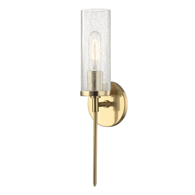 Olivia 1-Light Wall Sconce in Aged Brass 4.75W x 17.5H