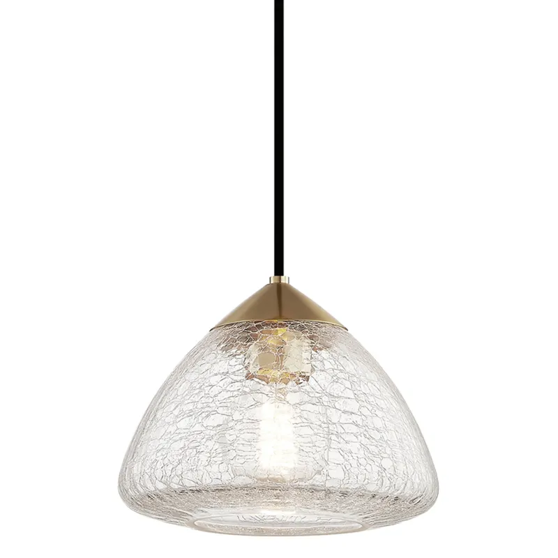 Maya 1-Light Pendant in Aged Brass 9W x 7H