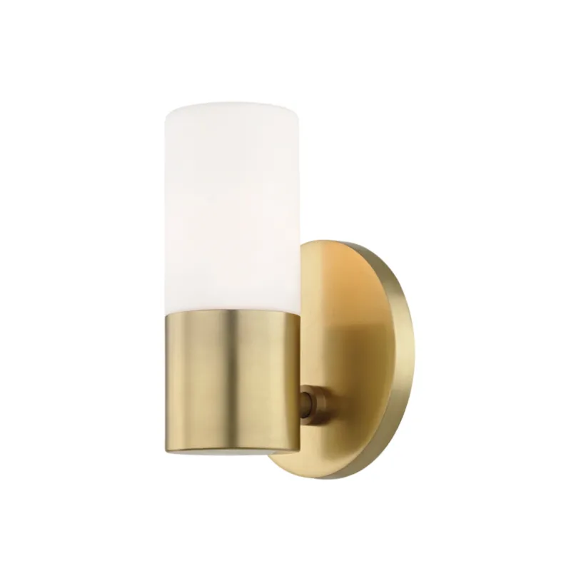 Lola 1-Light Wall Sconce in Aged Brass 4.75W x 6.75H