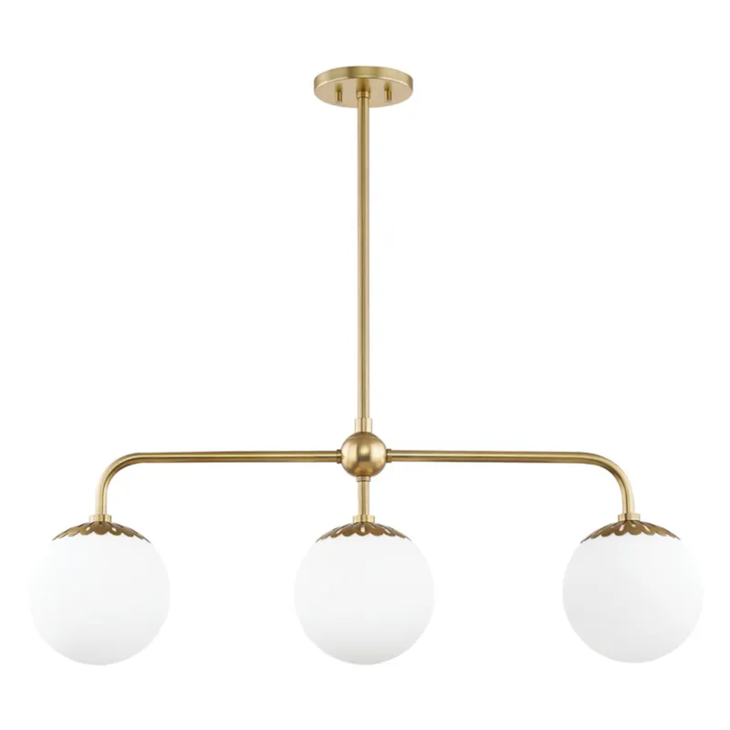 Paige 3-Light Linear in Aged Brass 37W x 13.5H