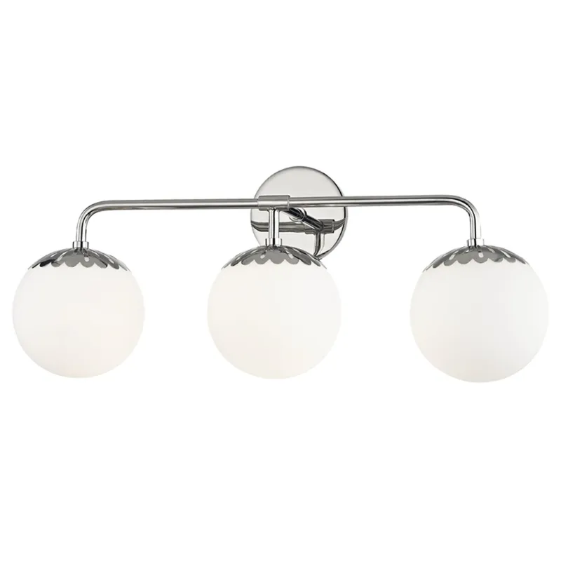 Paige 3-Light Bath and Vanity in Polished Nickel 24W x 10.5H
