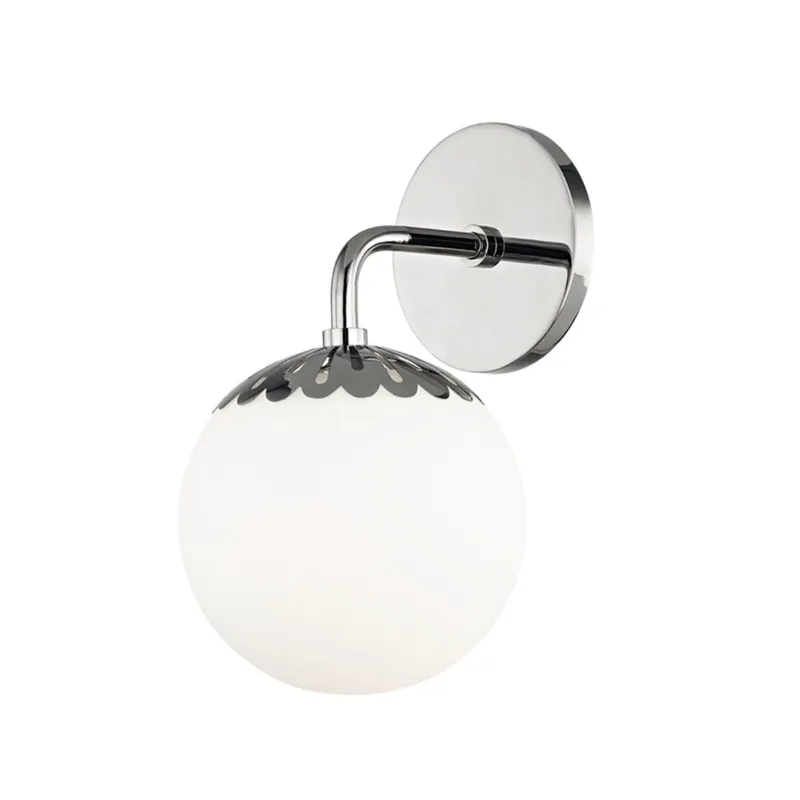 Paige 1-Light Bath and Vanity in Polished Nickel 6.25W x 11H