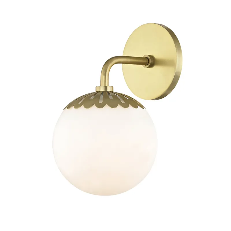 Paige 1-Light Bath and Vanity in Aged Brass 6.25W x 11H