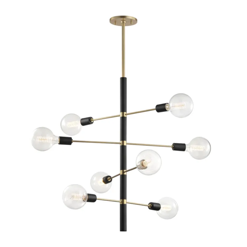 Astrid 8-Light Chandelier in Aged Brass 28W x 32.25H