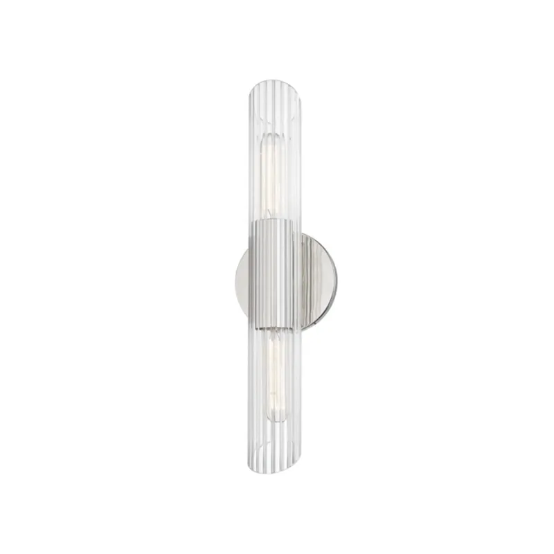 Cecily 2-Light Wall Sconce in Polished Nickel 4.75W x 17.25H