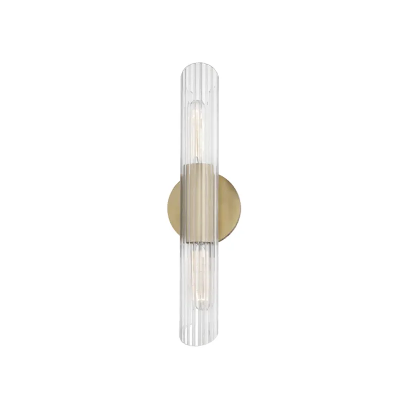 Cecily 2-Light Wall Sconce in Aged Brass 4.75W x 17.25H
