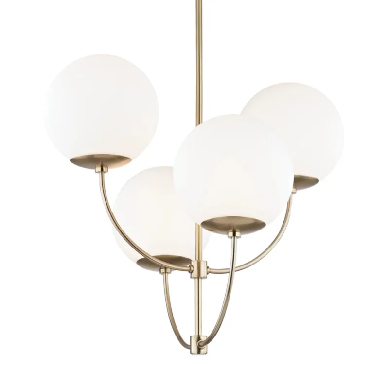 Carrie 4-Light Chandelier in Aged Brass 29.75W x 27.5H