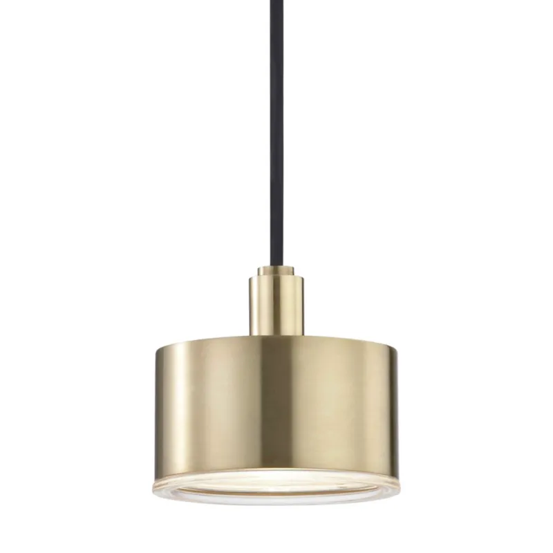 Nora 1-Light Pendant in Aged Brass 5.25W x 5.25H