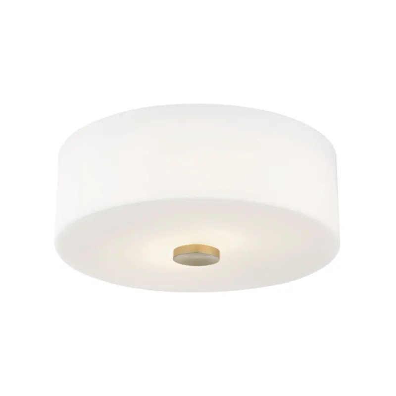 Sophie 2-Light Flush Mount in Aged Brass 11.75W x 4.5H