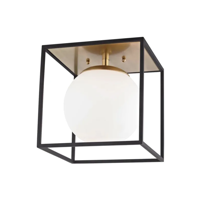 Aira 1-Light Flush Mount in Aged Brass 14W x 14H