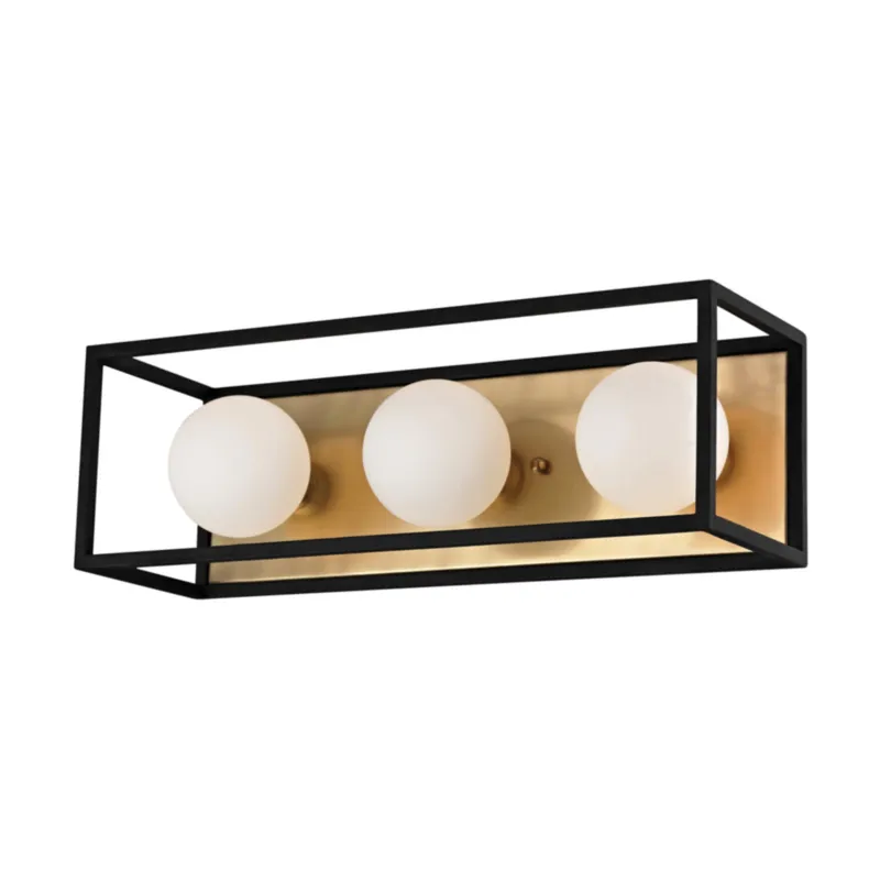 Aira 3-Light Bath and Vanity in Aged Brass 15W x 5H