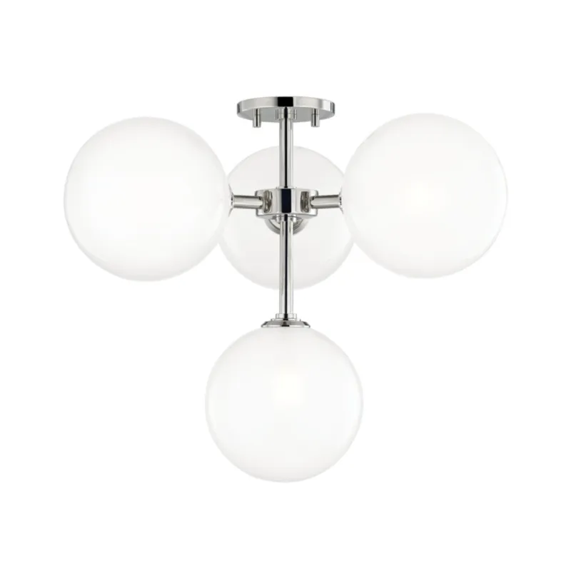Ashleigh 4-Light Semi Flush in Polished Nickel 20.25W x 18H