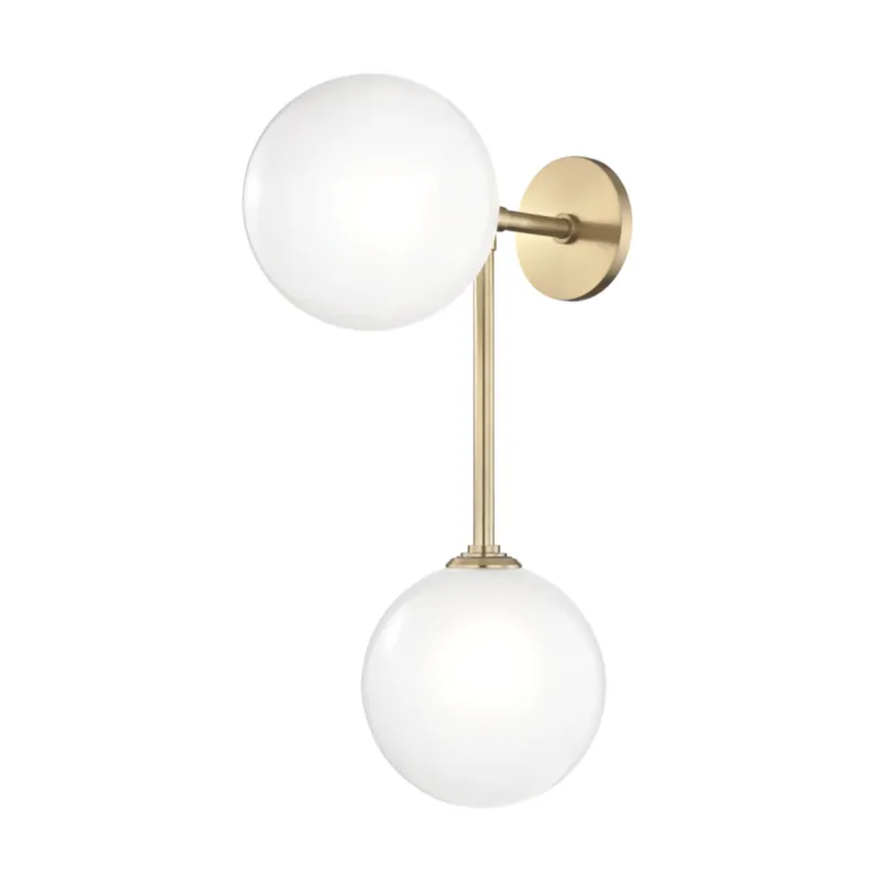 Ashleigh 2-Light Wall Sconce in Aged Brass 7.5W x 21.5H