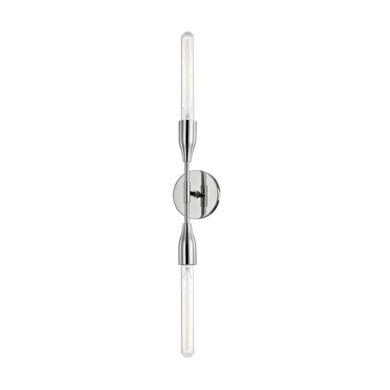 Tara 2-Light Wall Sconce in Polished Nickel 4.75W x 30H