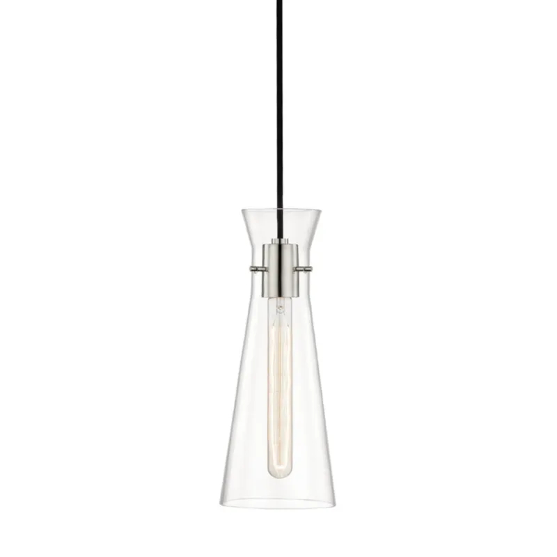 Anya 1-Light Pendant in Polished Nickel 5.5W x 14.5H