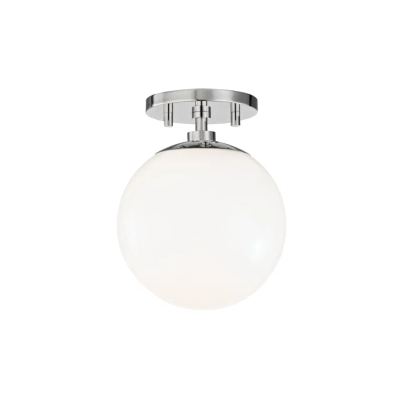 Stella 1-Light Semi Flush in Polished Nickel 7W x 9H