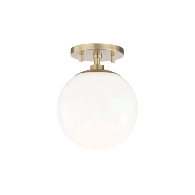 Stella 1-Light Semi Flush in Aged Brass 7W x 9H