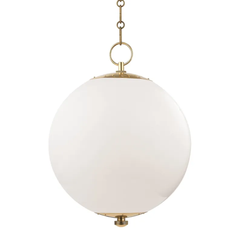 Sphere No.1 1-Light Pendant in Aged Brass by Mark D. Sikes 16W x 20.75H