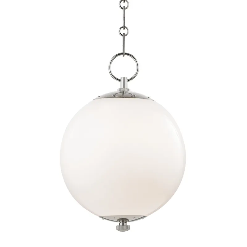 Sphere No.1 1-Light Pendant in Polished Nickel by Mark D. Sikes 11.25W x 15.25H
