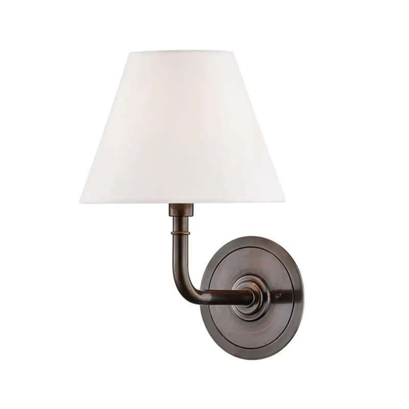 Signature No.1 1-Light Wall Sconce in Distressed Bronze by Mark D. Sikes 8W x 11.25H
