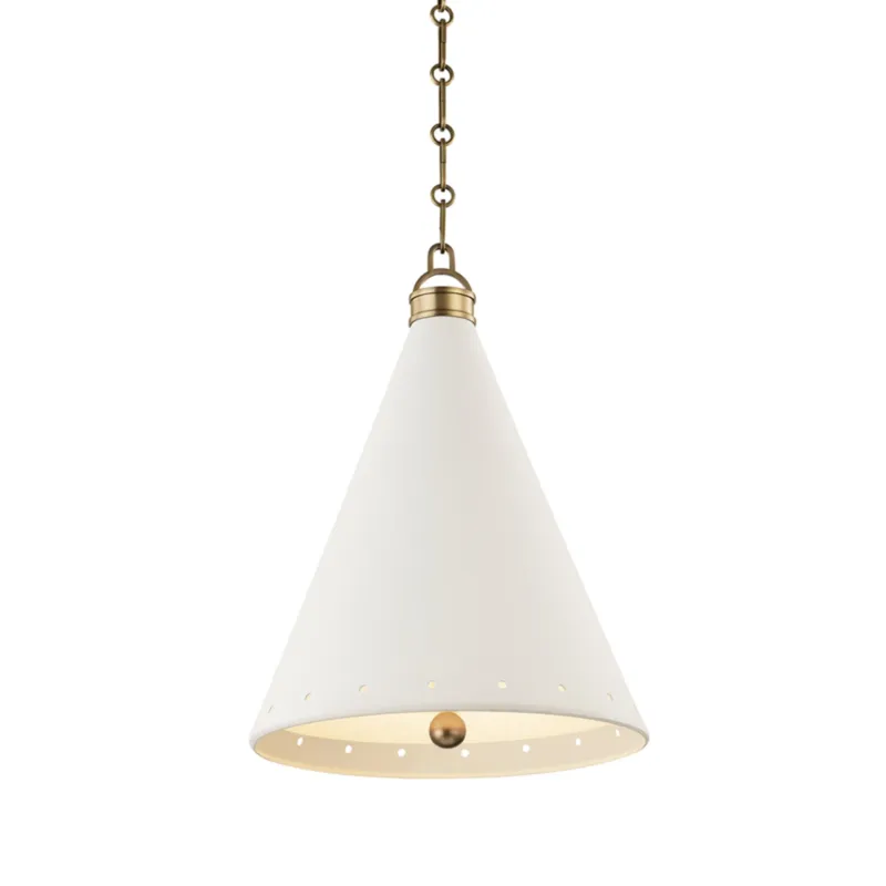 Plaster No.1 1-Light Pendant in Aged Brass by Mark D. Sikes 15W x 19H