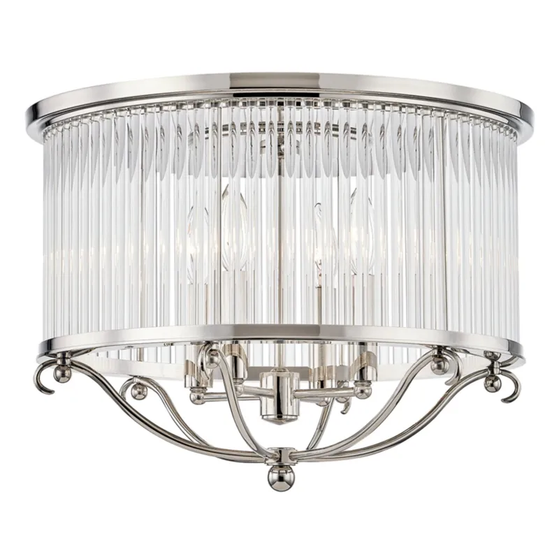 Glass No.1 4-Light Semi Flush in Polished Nickel by Mark D. Sikes 19W x 12.75H