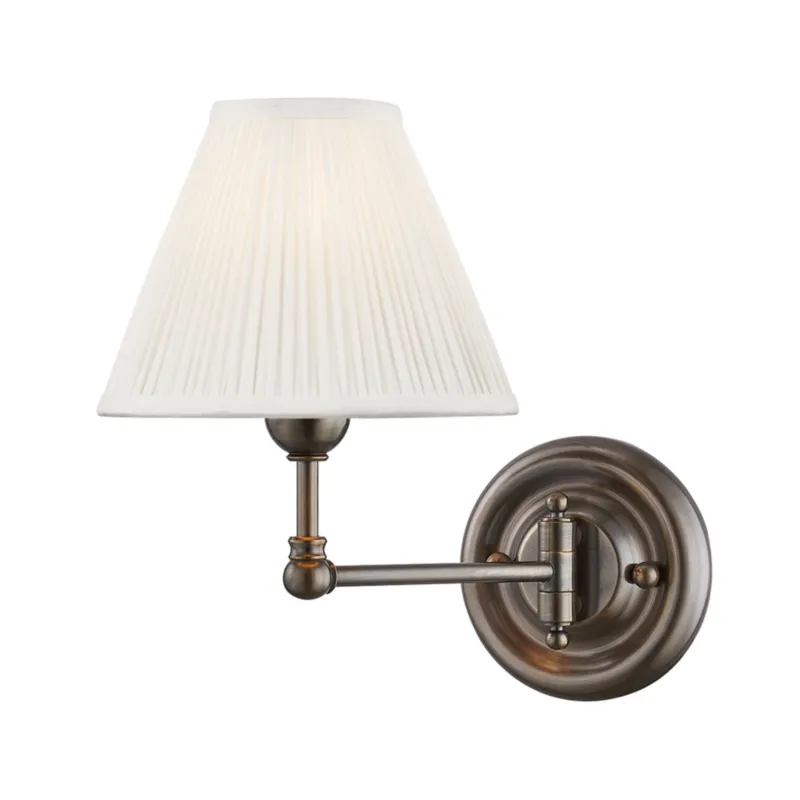 Classic No.1 1-Light Wall Sconce in Distressed Bronze by Mark D. Sikes 7.5W x 10.5H