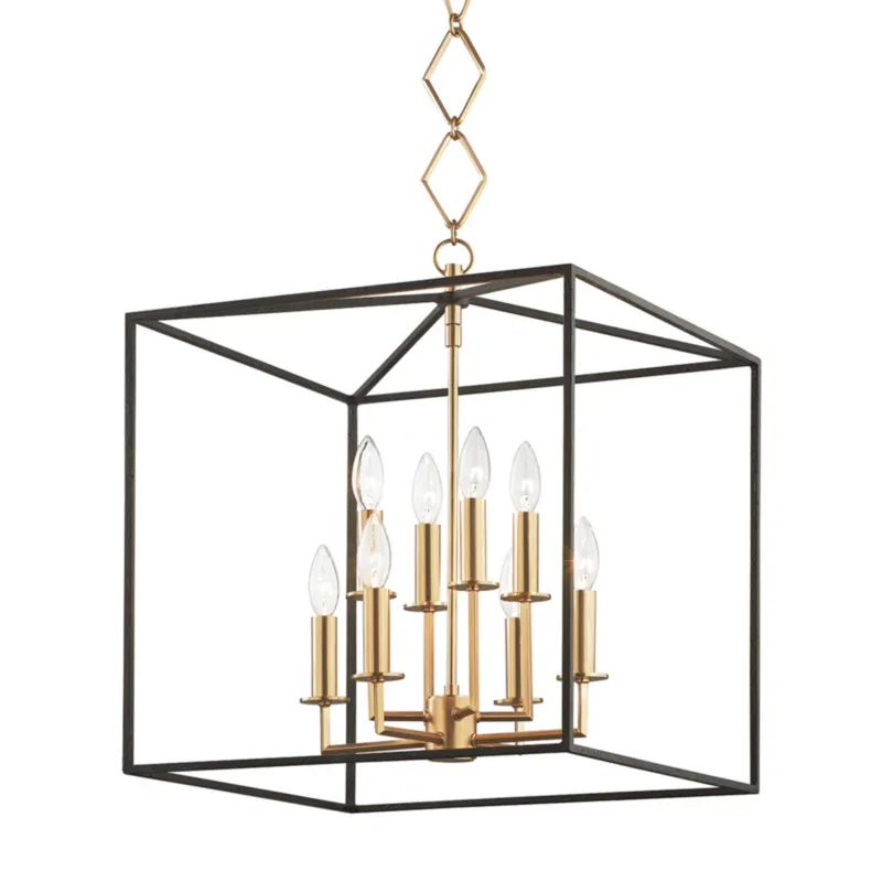 Richie 8-Light Lantern in Aged Brass by Becki Owens 18.25L x 18.25W x 22.75H