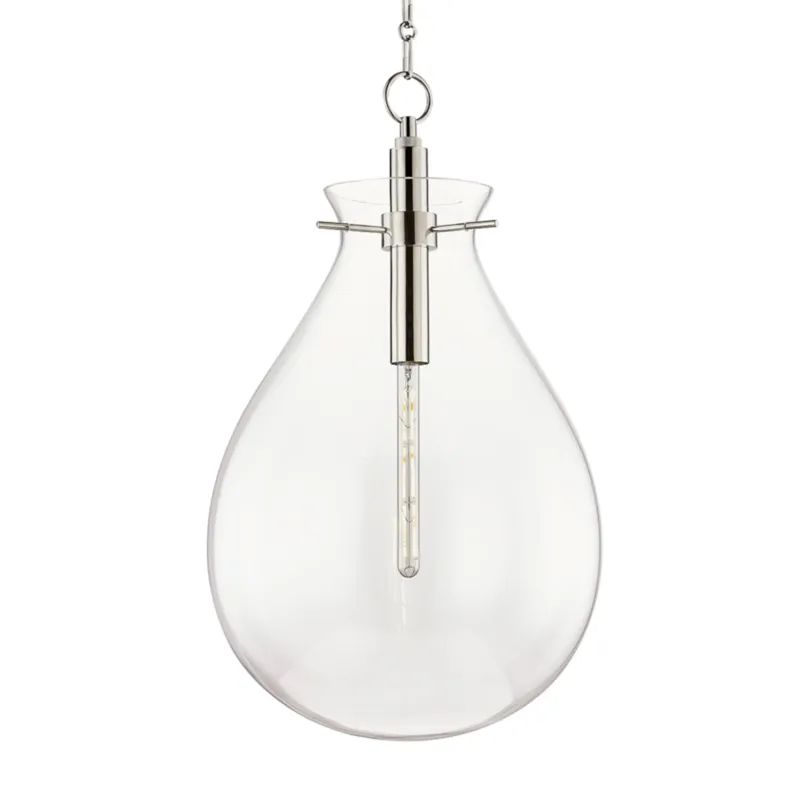 Ivy 1-Light Pendant in Polished Nickel by Becki Owens 18W x 30.5H